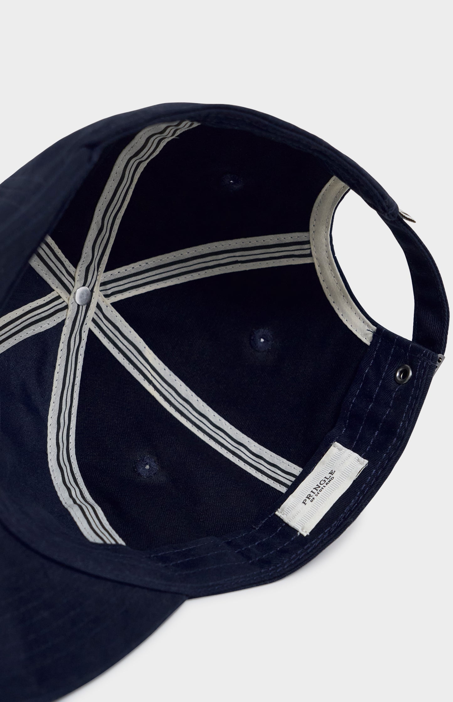 Navy baseball cap underside