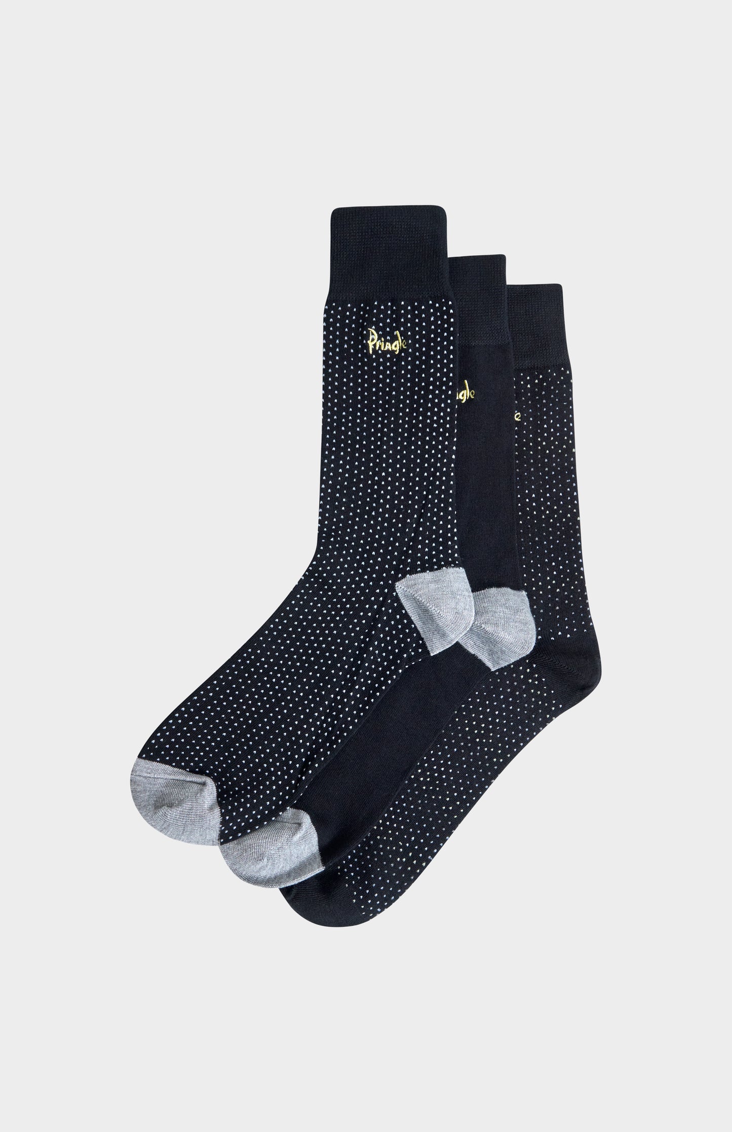 Pringle Men’s Black Bamboo Jacquard Socks with Polka Dot Pattern