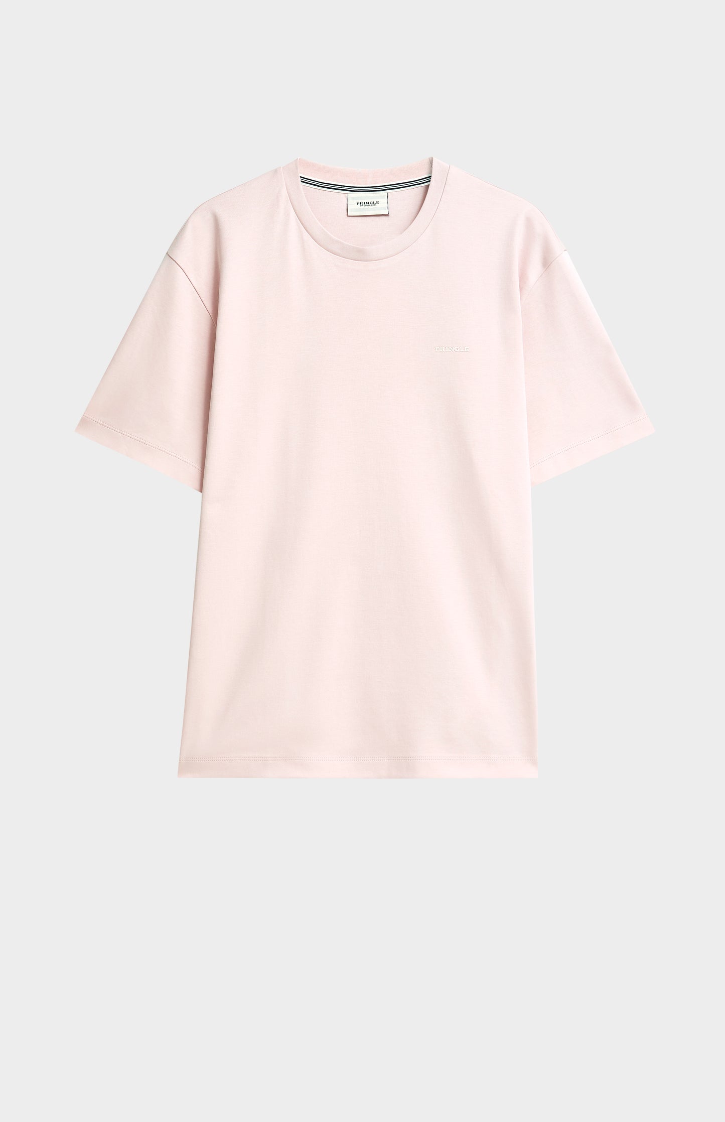 Light pink t-shirt on a white background