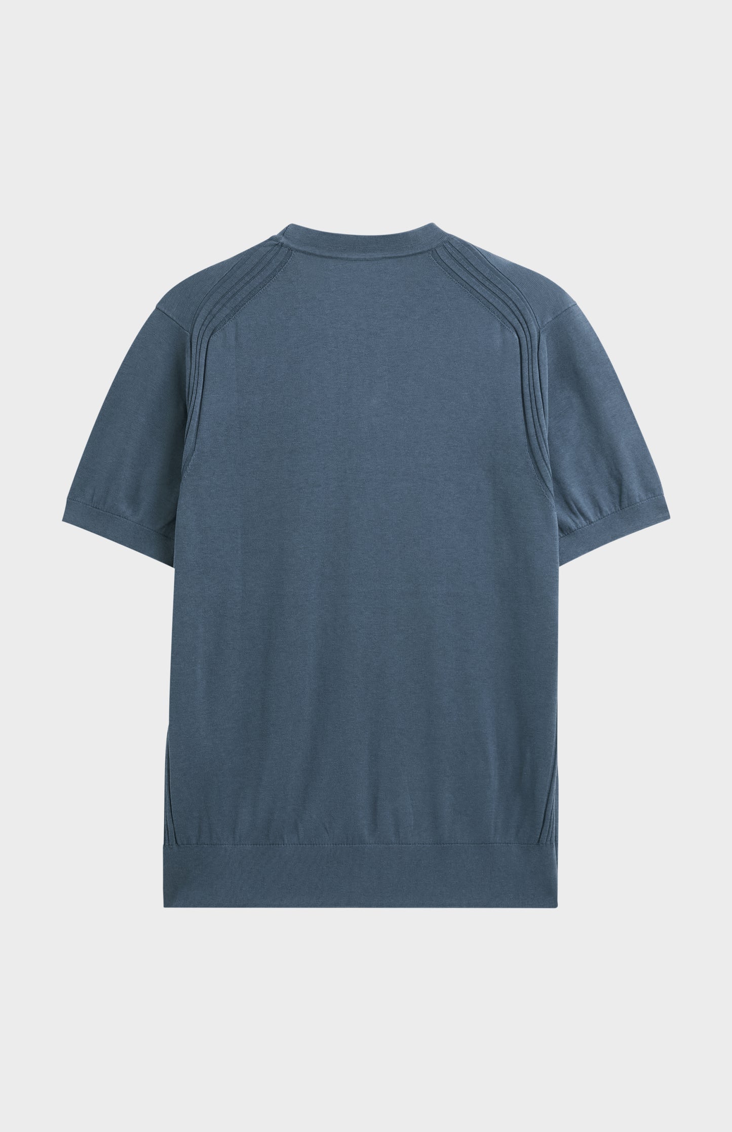 Men's Silk And Cotton Knitted Tee In Blue
