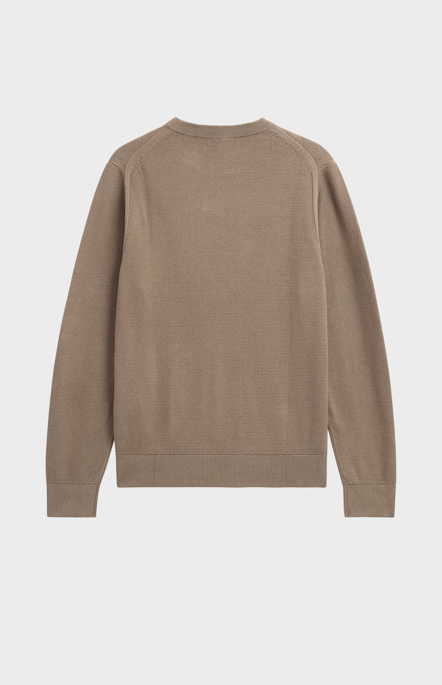 Men's Silk And Cotton Diamond Stitch Crew Neck Jumper In Mushroom