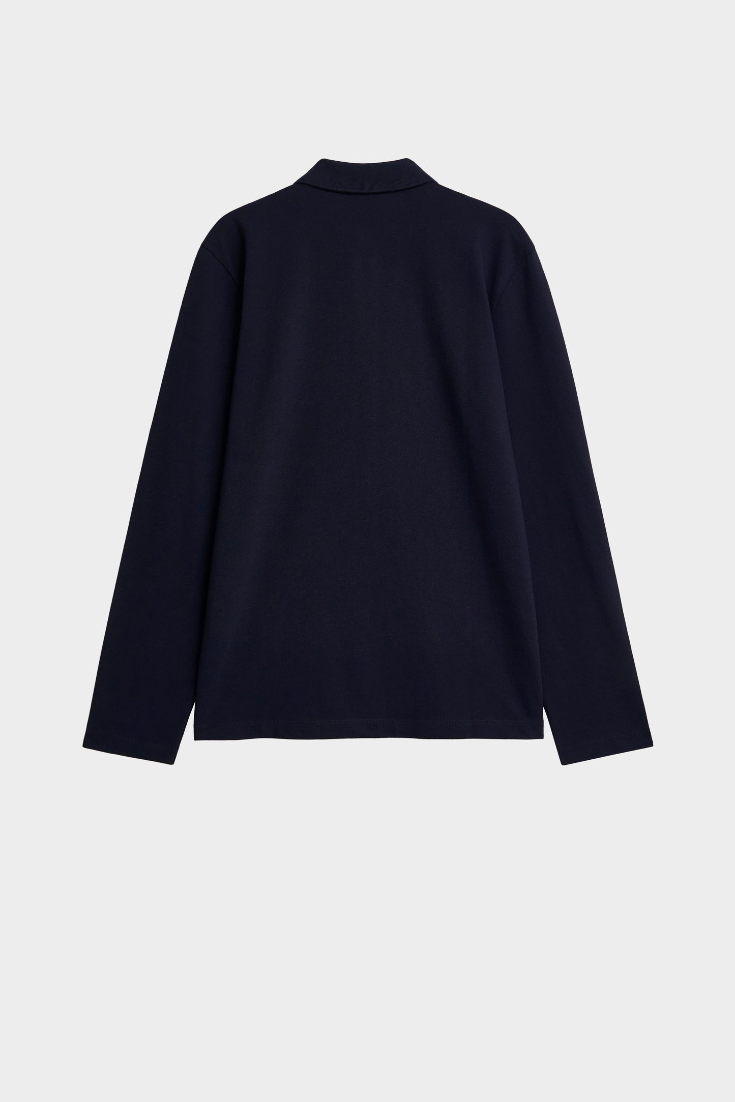 Men's Cotton Pique Long Sleeve Polo Shirt In Navy