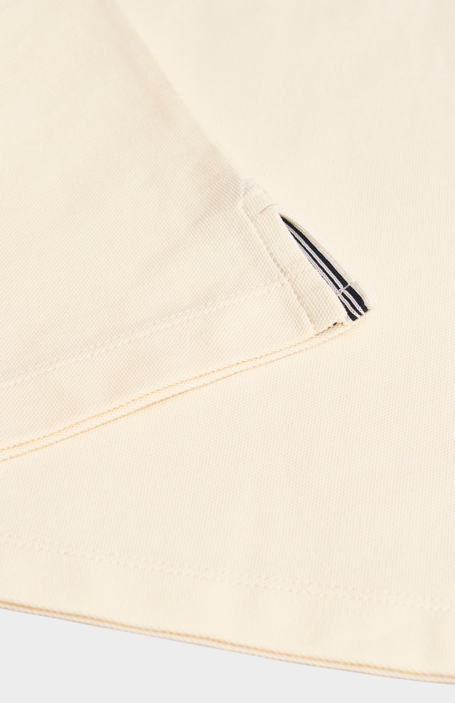 Men's Cotton Pique Long Sleeve Polo Shirt In Ecru
