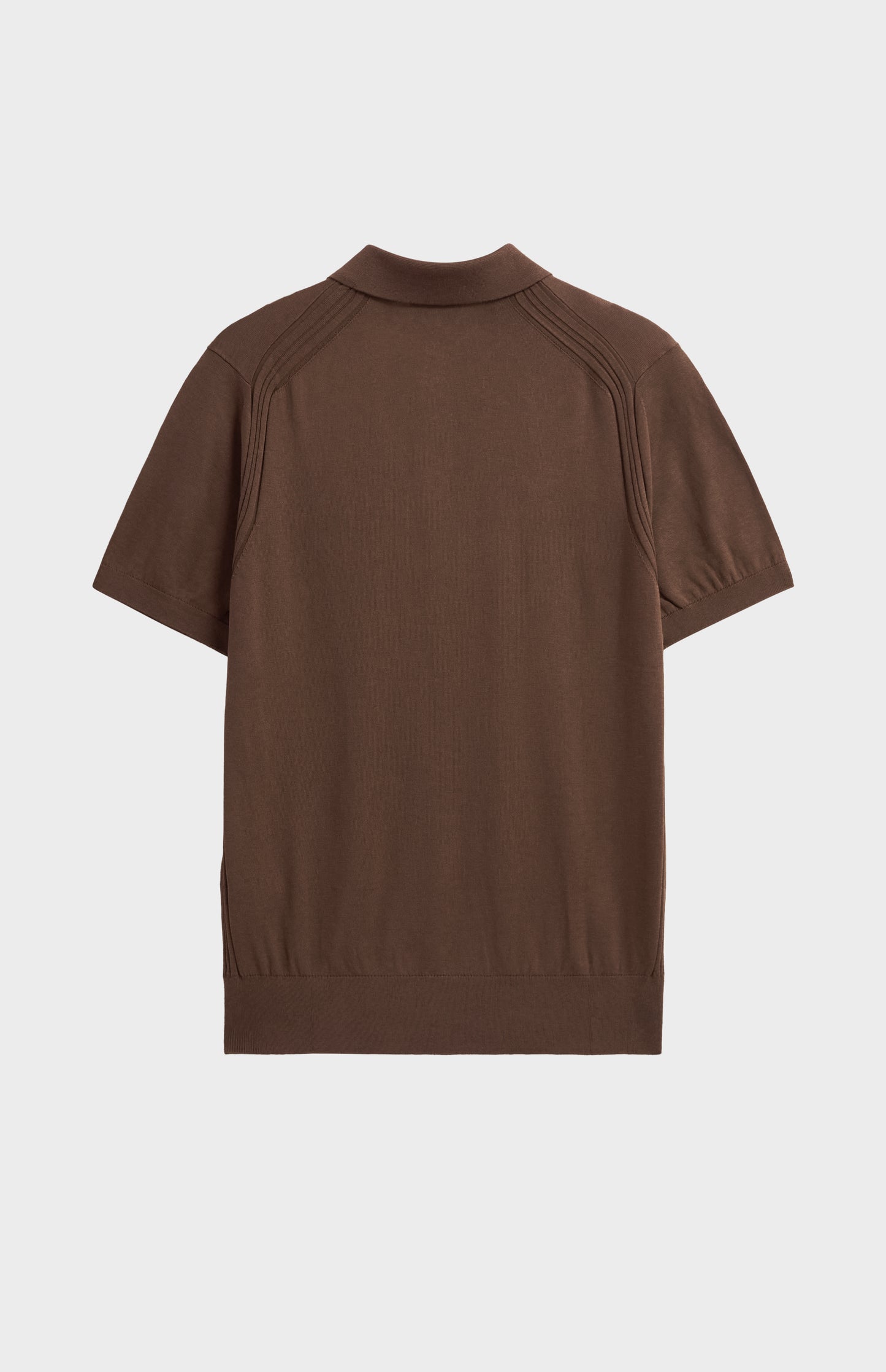 Men's Silk And Cotton Polo Shirt In Chocolate Brown