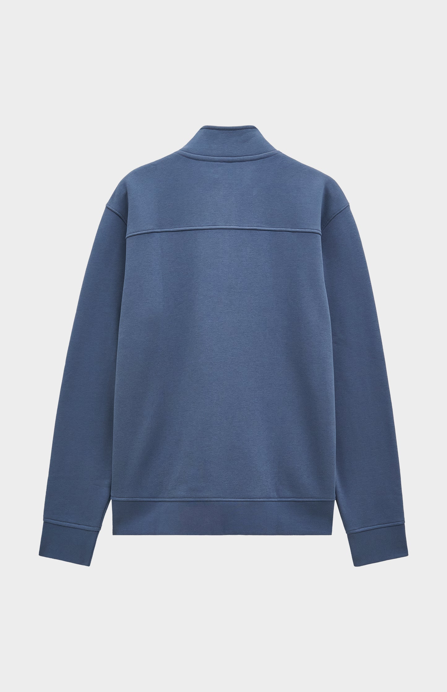 Pringle of Scotland Men's Qtr Zip Track Jumper In Bering Sea Blue rear view