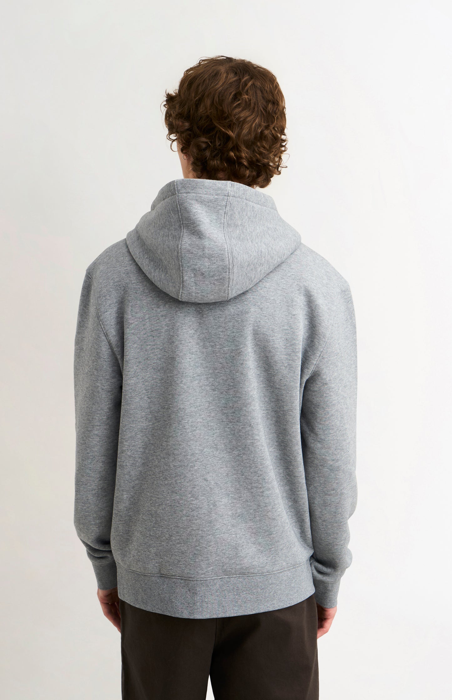 Pringle Men's Hooded Jumper In Grey Melange rear view