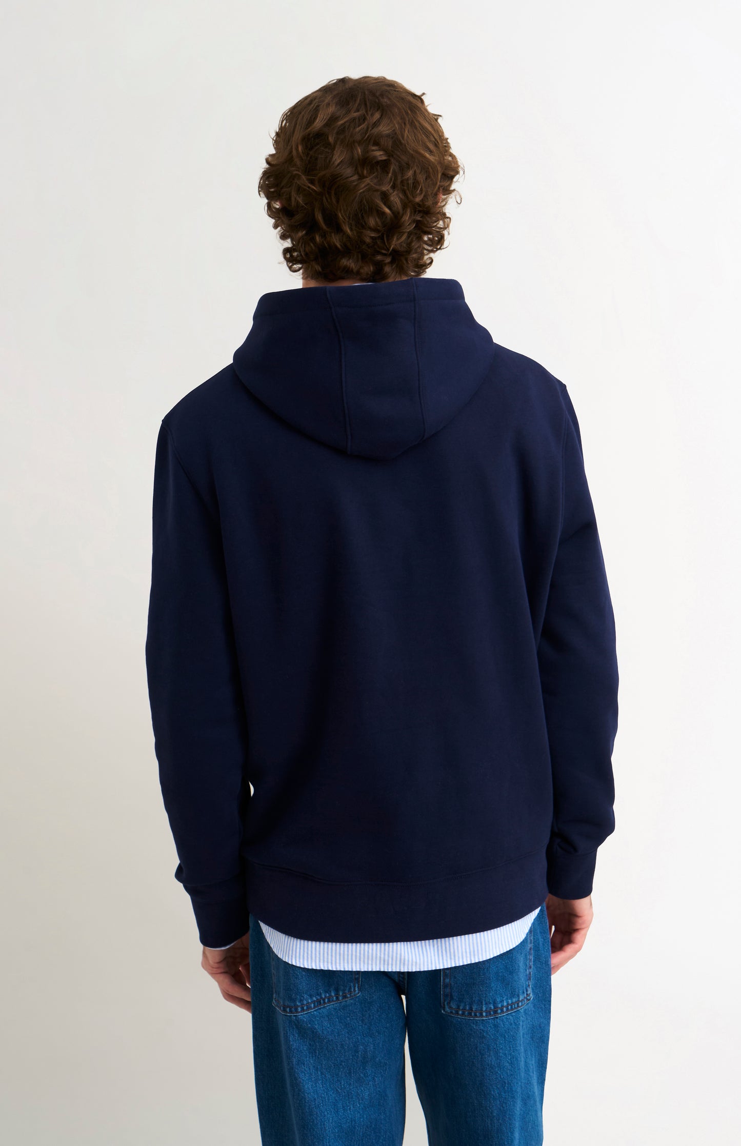 Pringle Men's Hooded Jumper In Navy Blue rear view