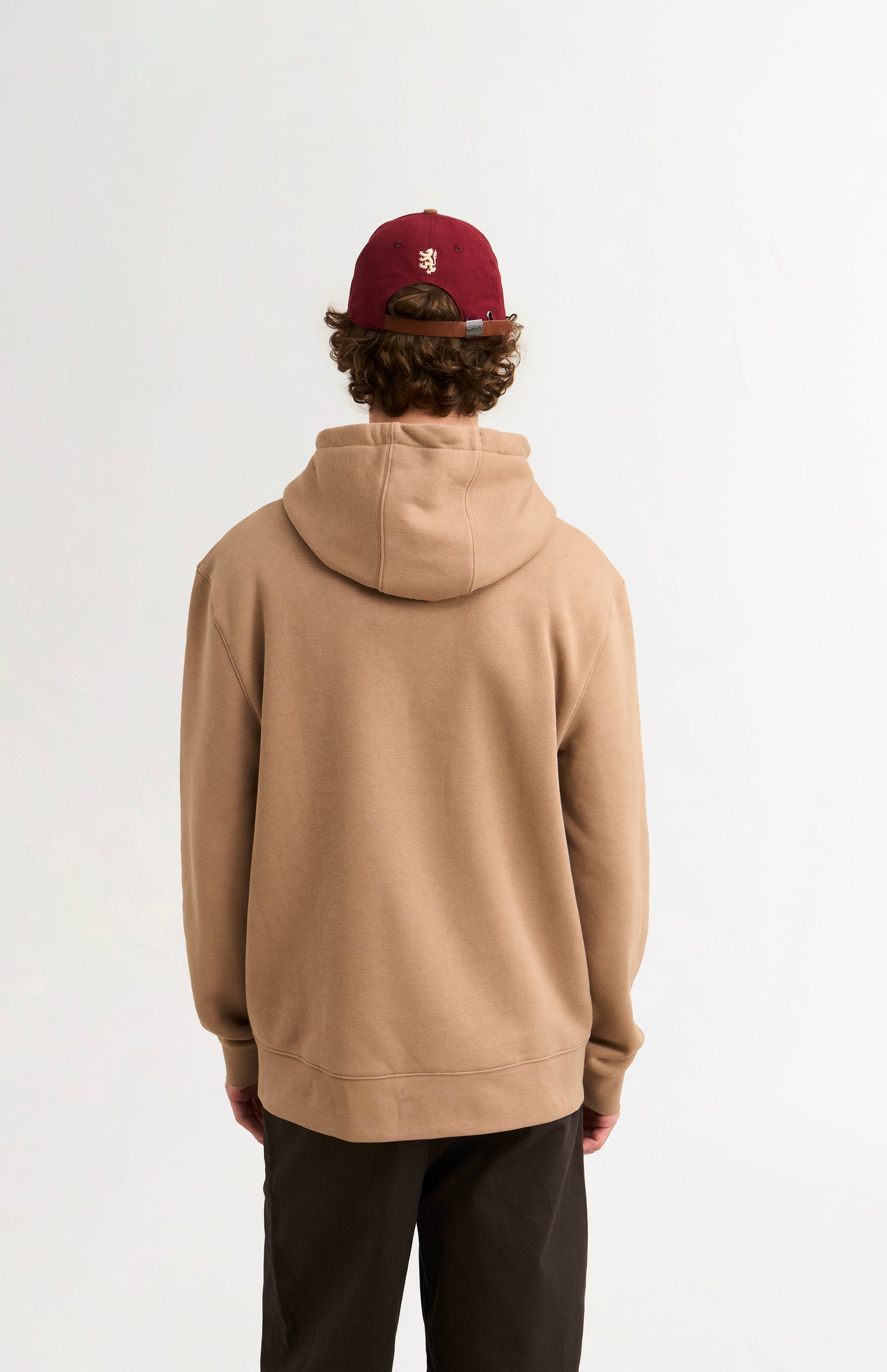 Pringle Men's Hooded Jumper In Mushroom rear view