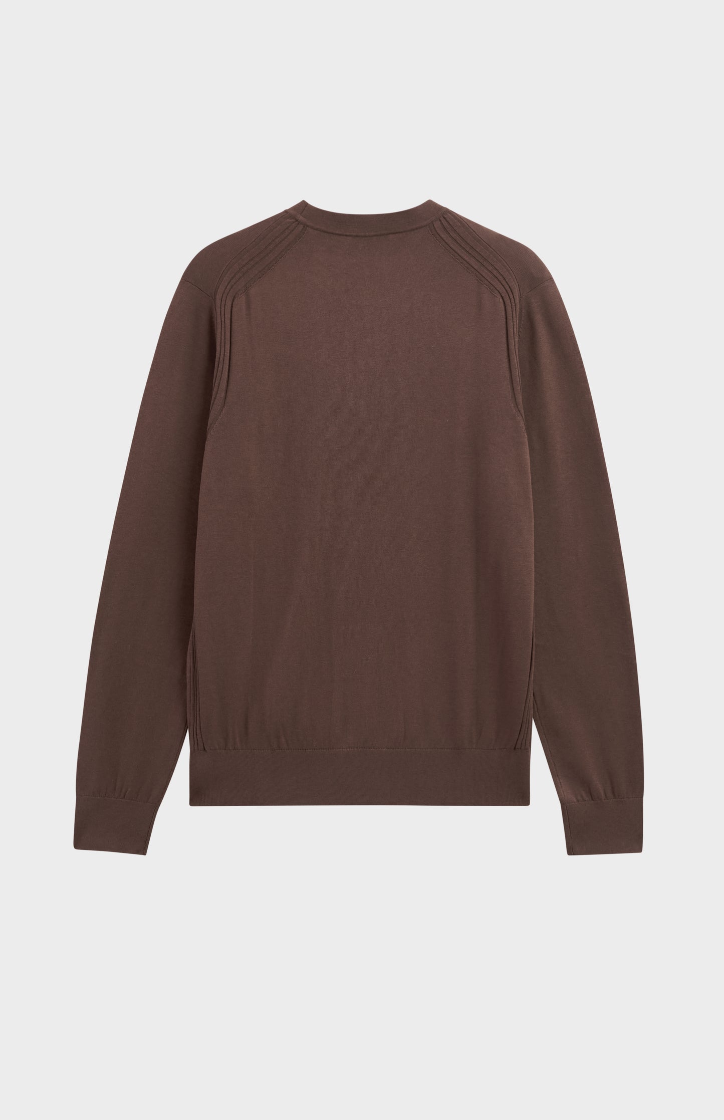 Men's Silk And Cotton Crew Neck Jumper In Chocolate Brown
