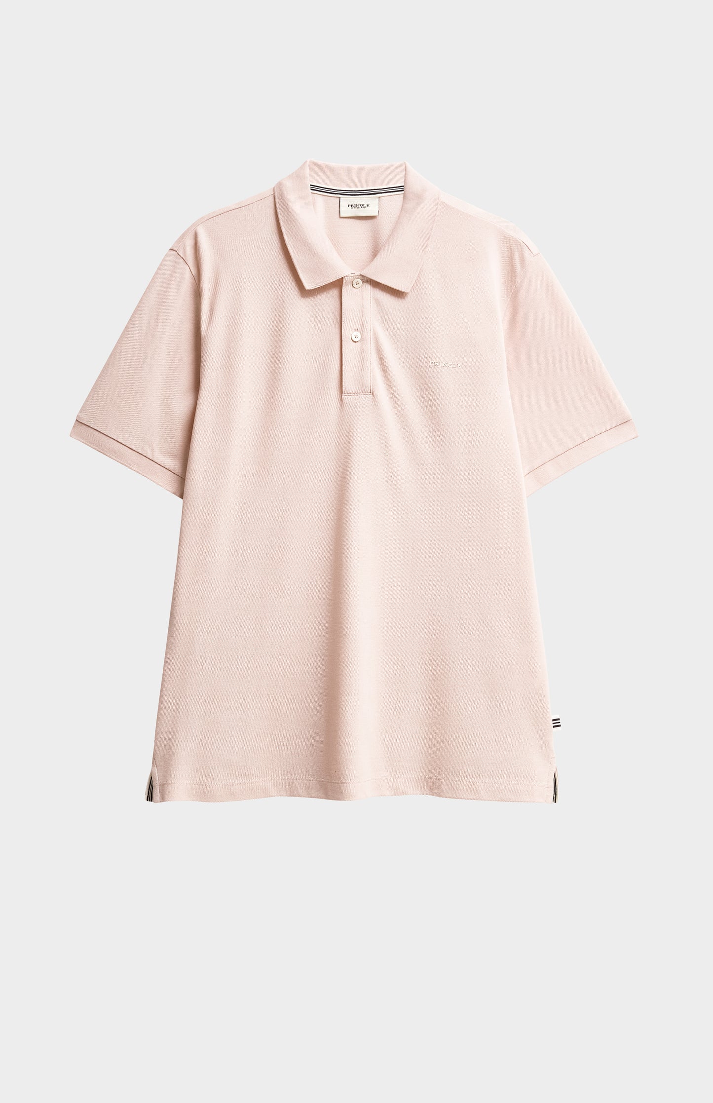 Dusty pink polo shirt on a white background