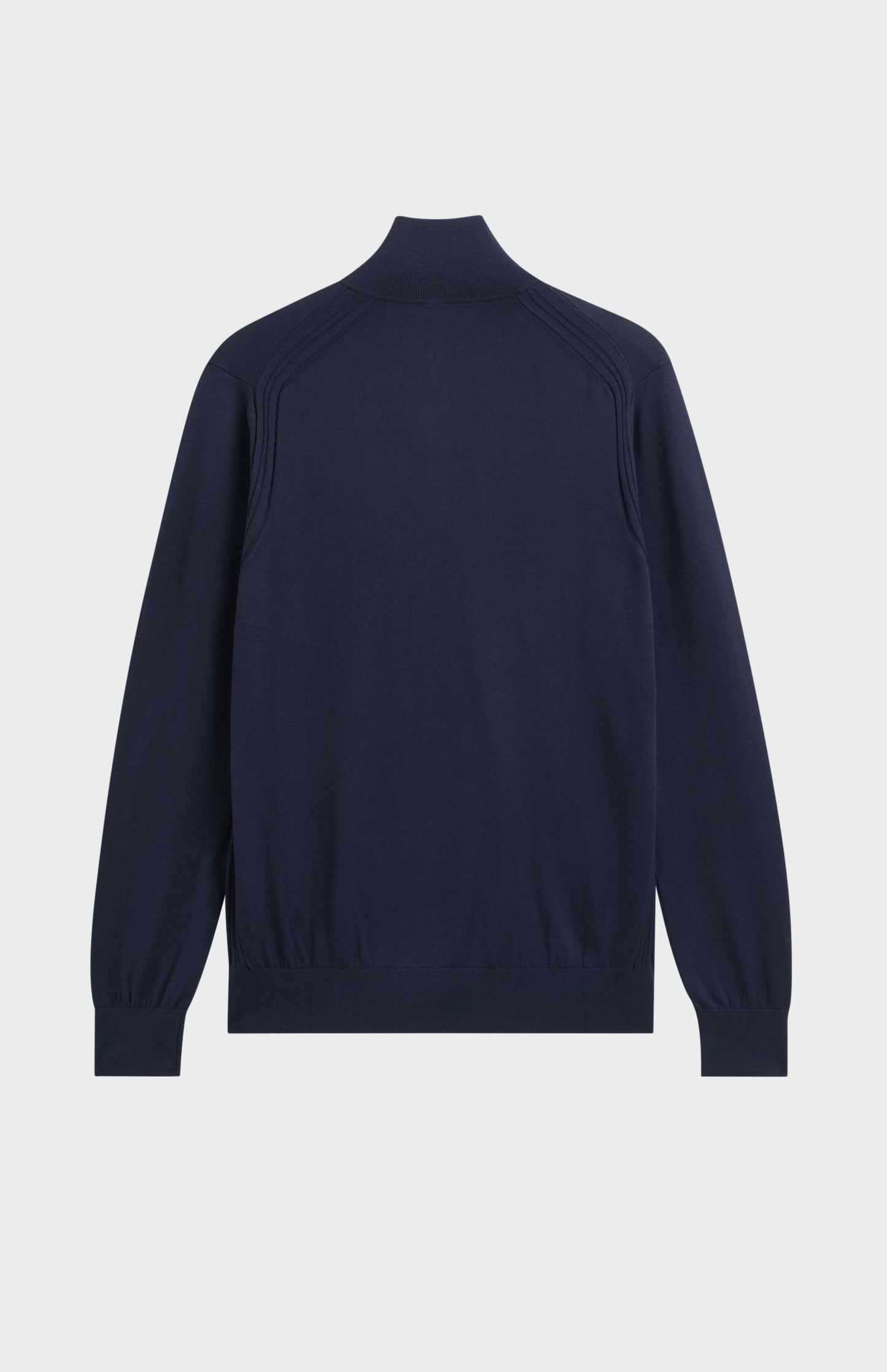 Men's Silk And Cotton Quarter Zip Jumper In Navy