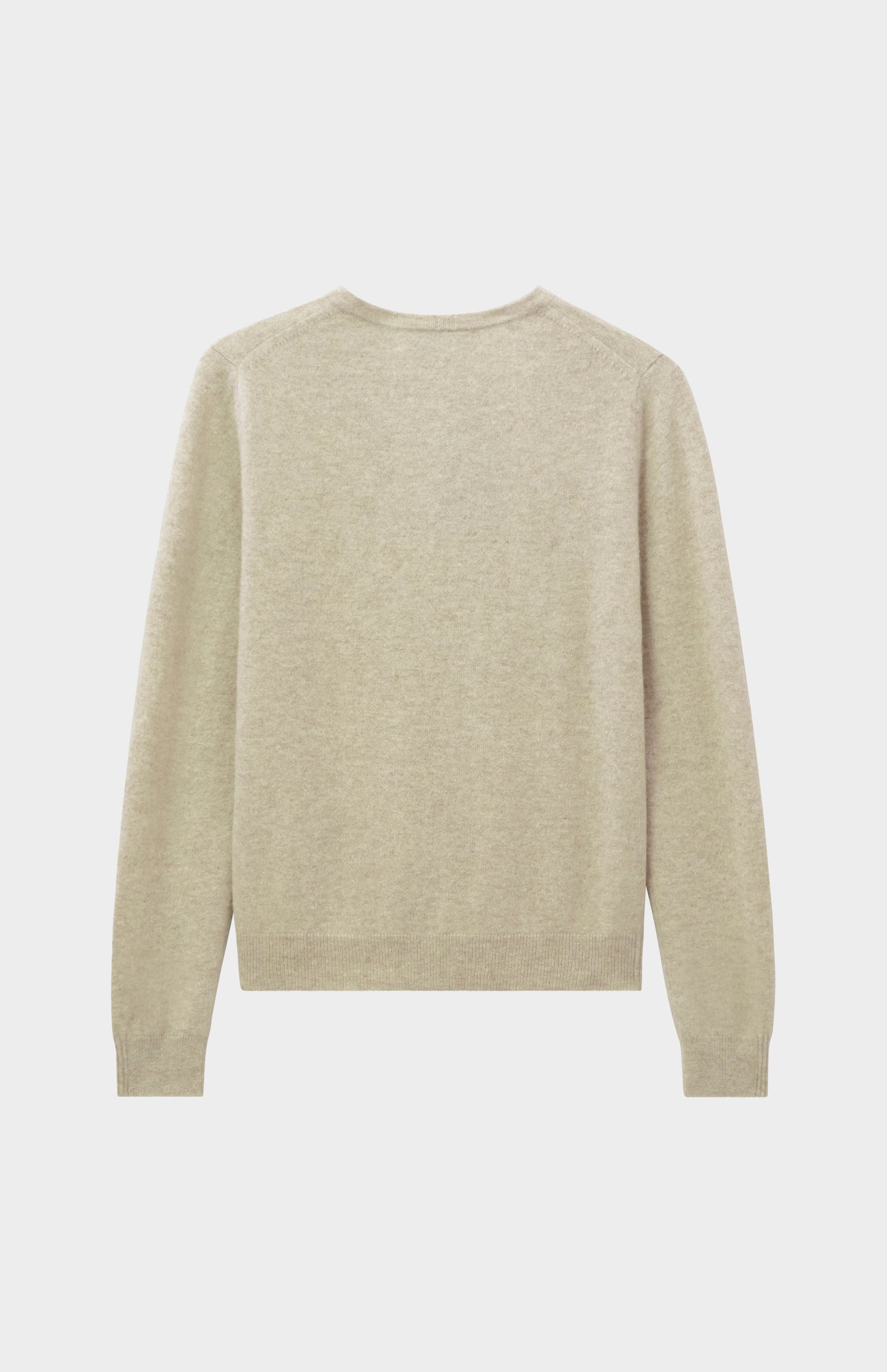 Pringle Women's Classic Round Neck Cashmere Cardigan In Oatmeal rear view