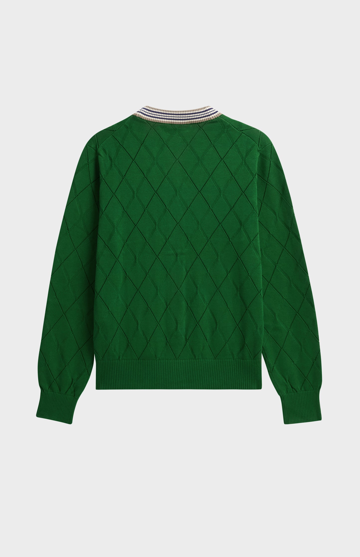 Women's Silk Blend Textured Argyle Cardigan In Green