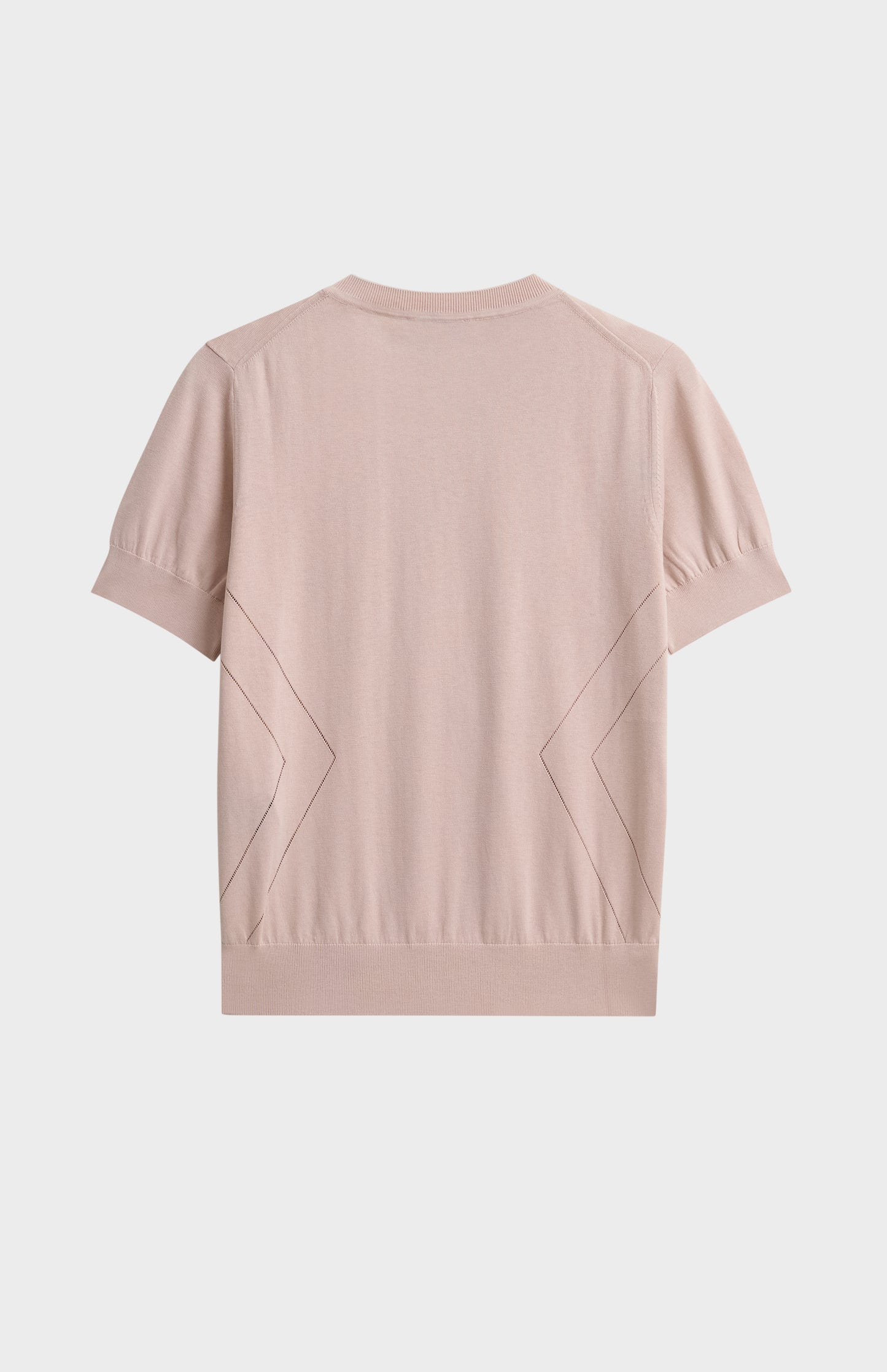 Women's Superfine Silk Blend Pointelle Crew Neck T-shirt In Light Pink