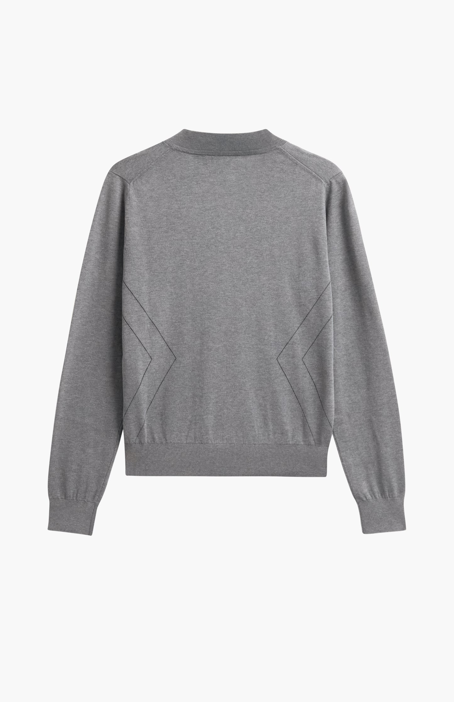 Women's Superfine Silk Blend Pointelle V Neck Jumper In Grey Melange