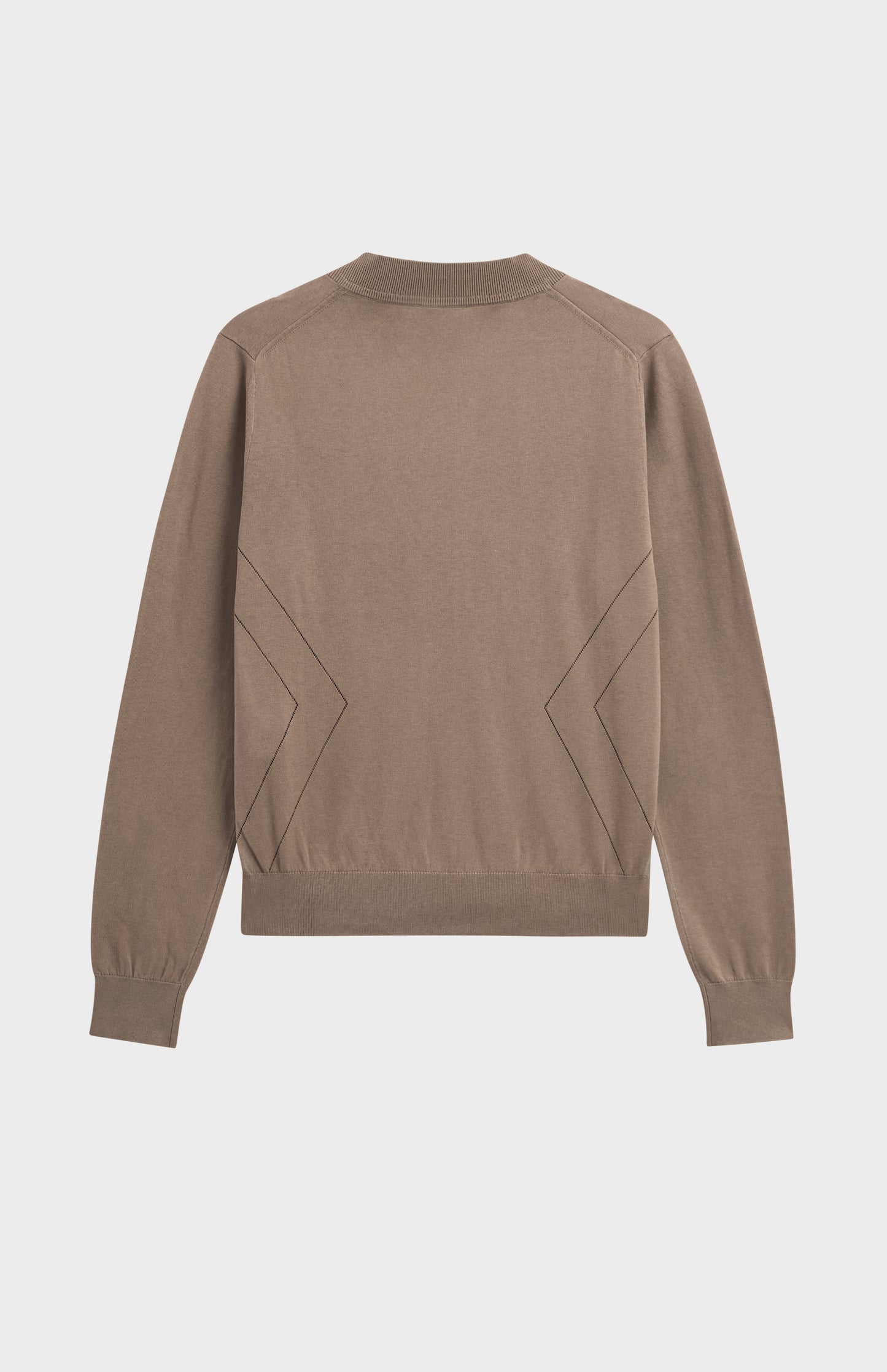 Women's Superfine Silk Blend Pointelle V Neck Jumper In Mushroom