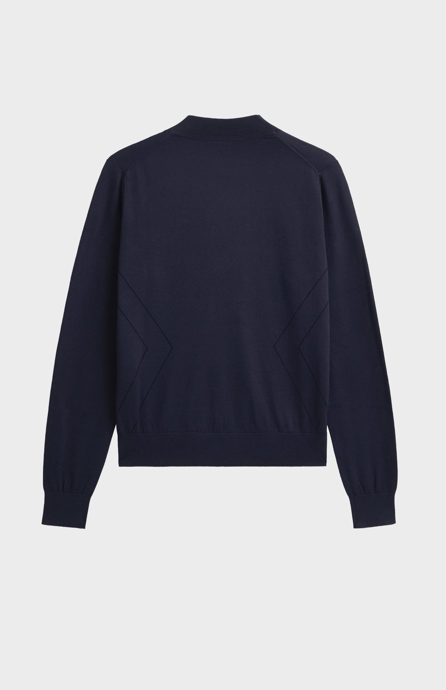 Women's Superfine Silk Blend Pointelle V Neck Jumper In Navy Blue