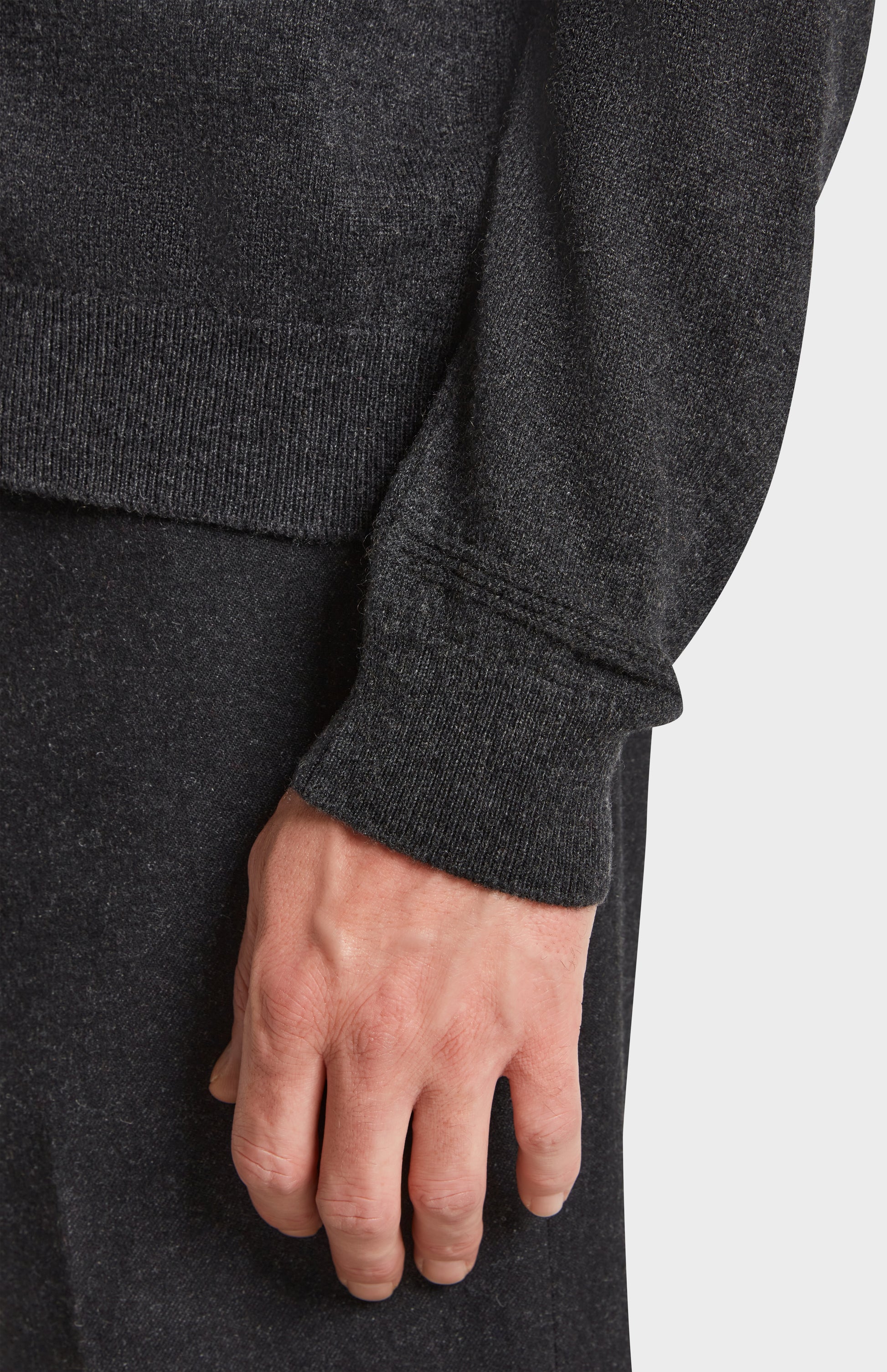 Sleeve detail image of Pringle of Scotland Cashmere Qtr Zip Jumper