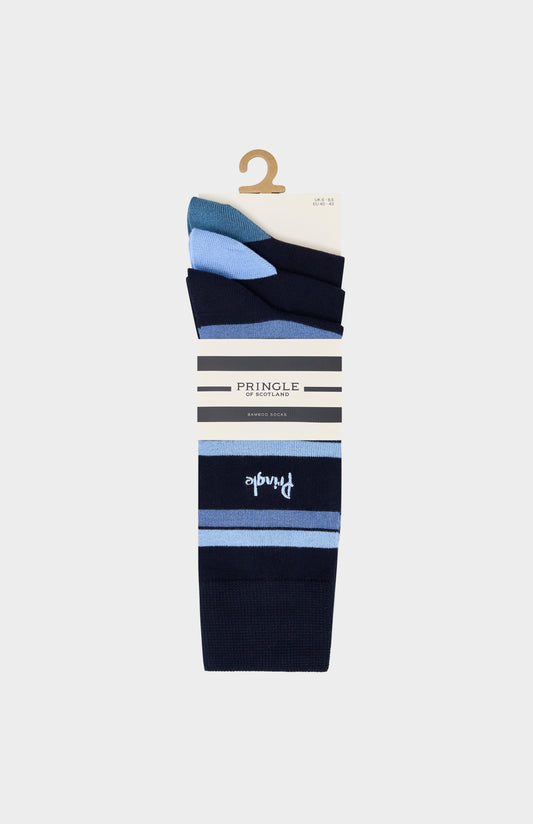 Navy socks with blue accents