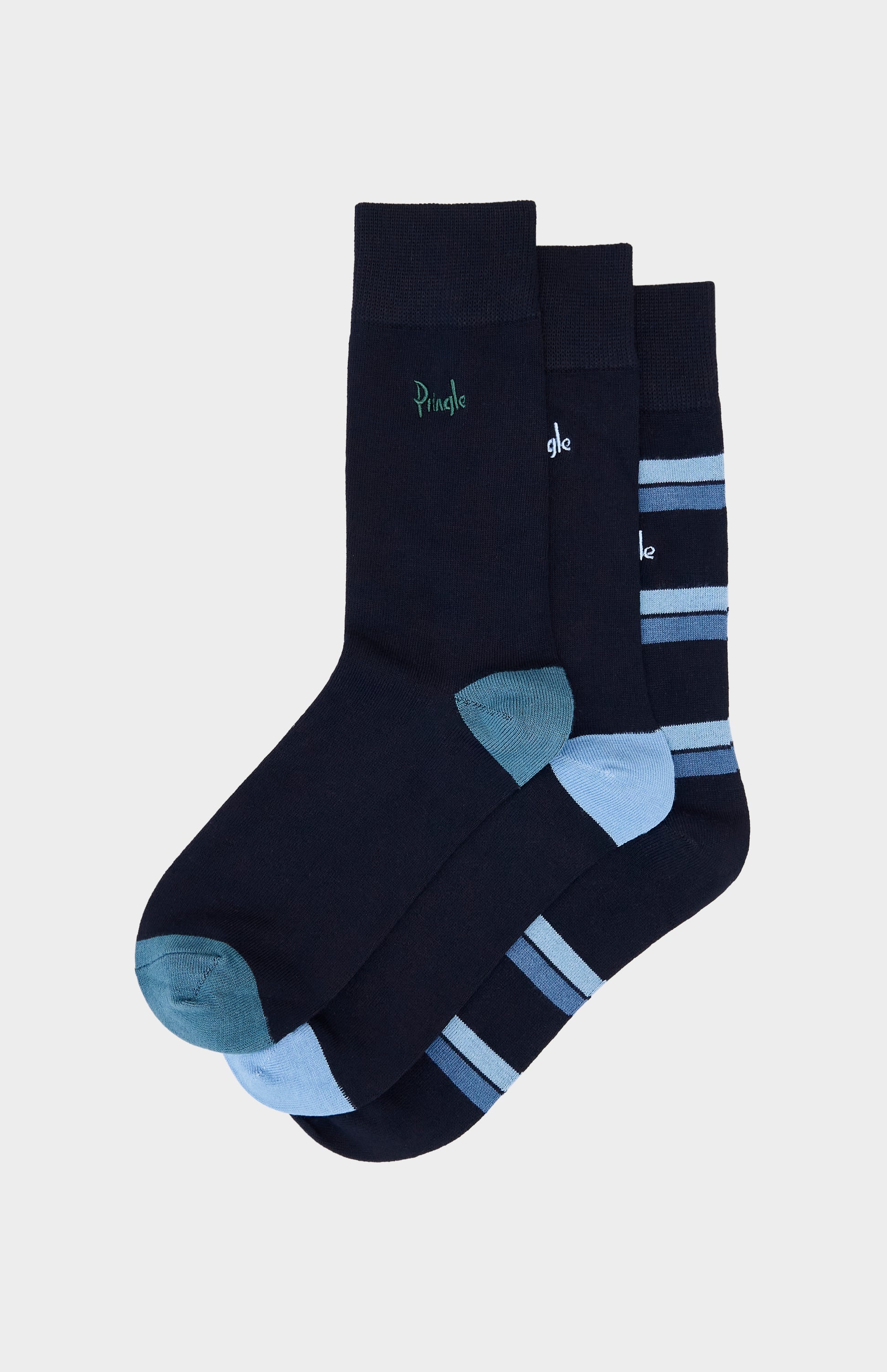 Navy socks with blue accents