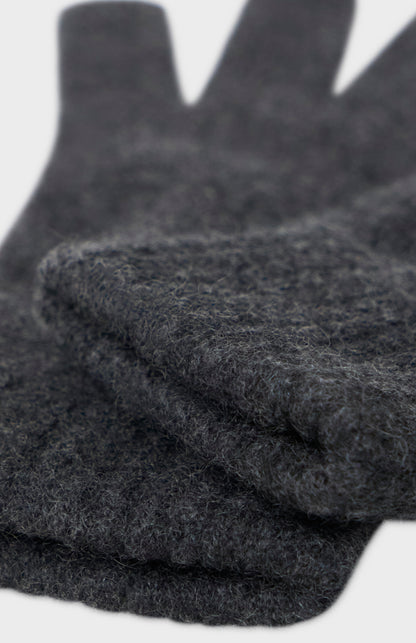 Pringle of Scotland Classic Cashmere Gloves In Charcoal cuff detail
