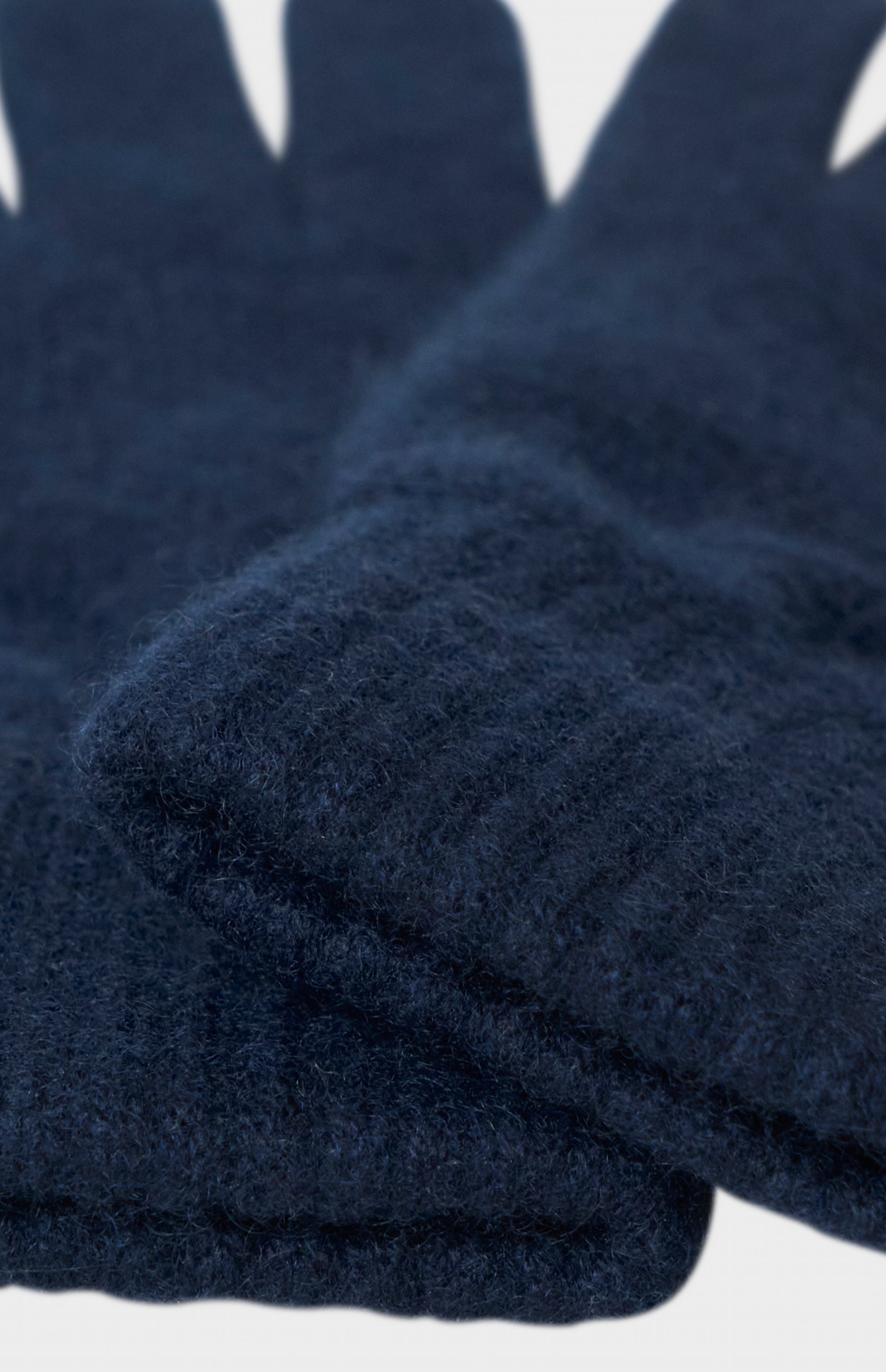 Pringle of Scotland Classic Cashmere Gloves In Navy showing cuff detail