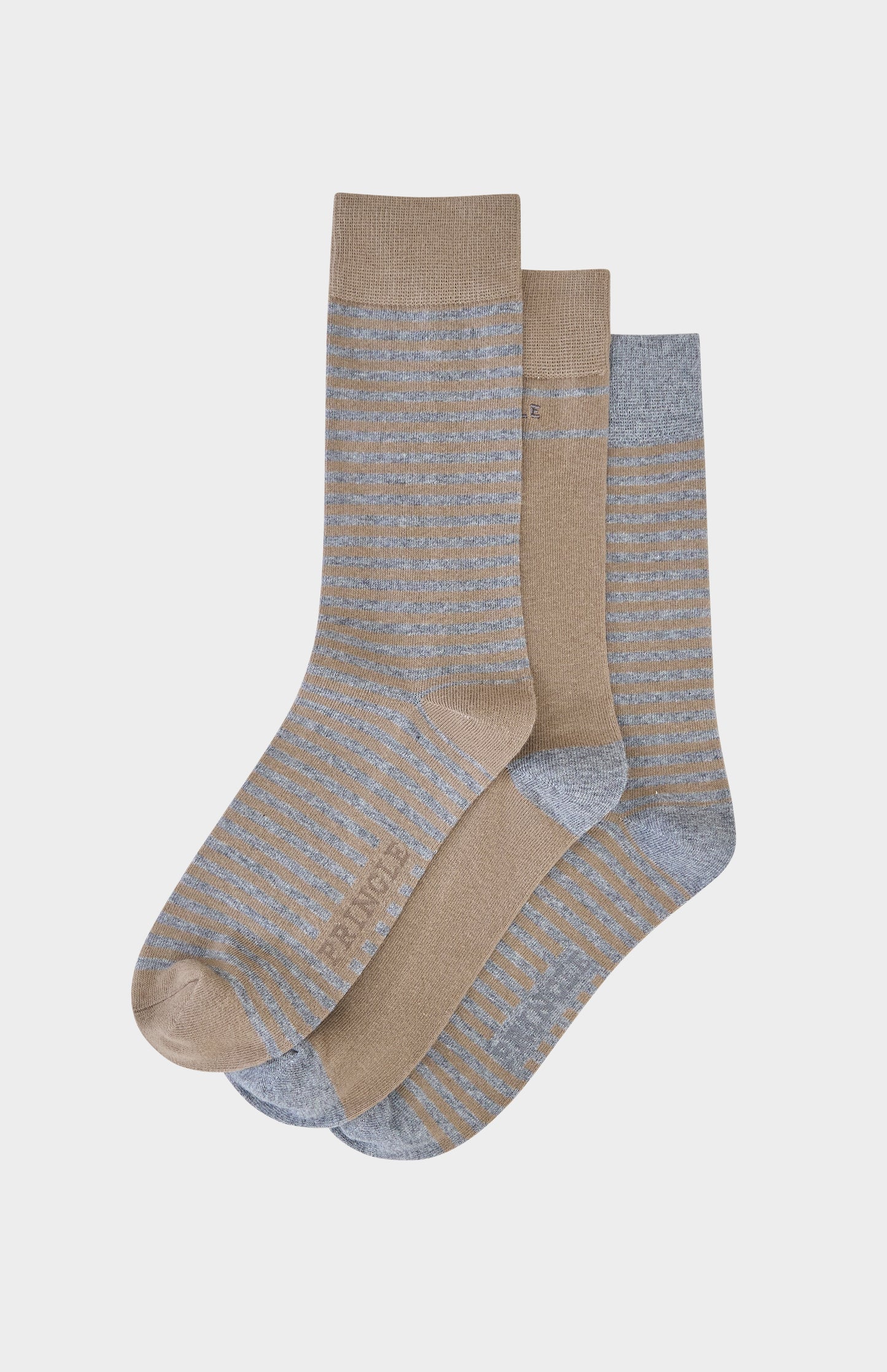 Mushroom and grey coloured socks
