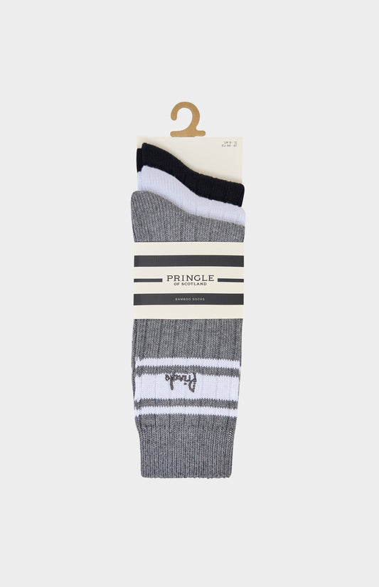 Set of socks on a hanger with Pringle branding
