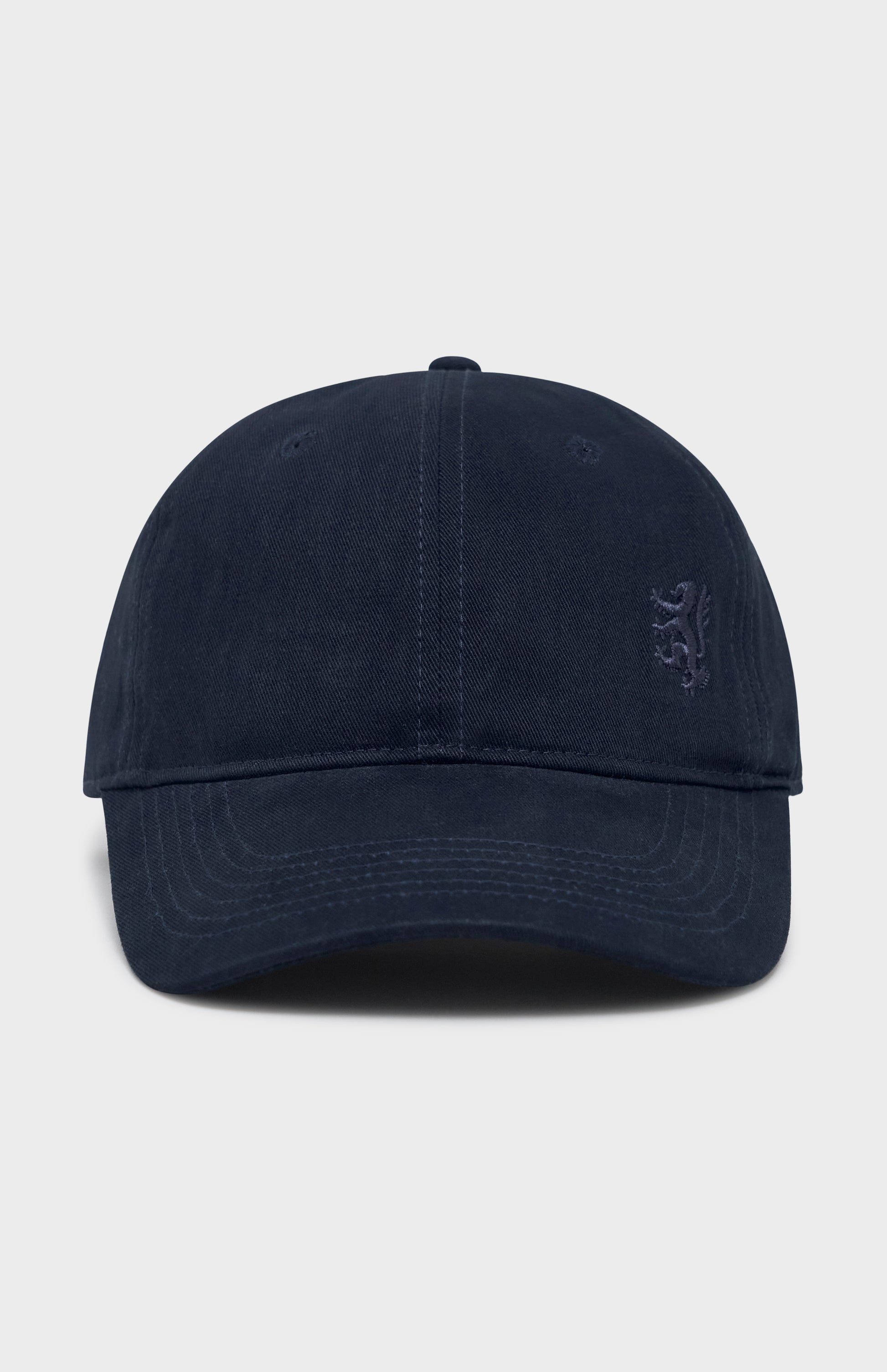 Navy baseball cap with Pringle Logo embroidered on the right hand side