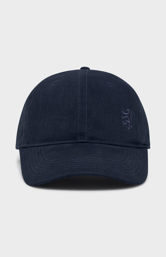 Navy baseball cap with Pringle Logo embroidered on the right hand side