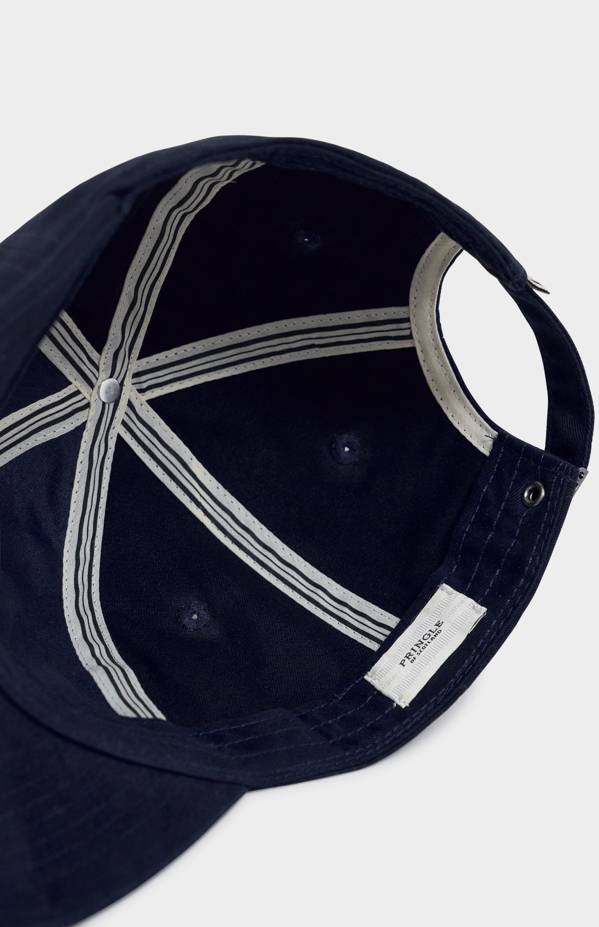 Navy baseball cap underside