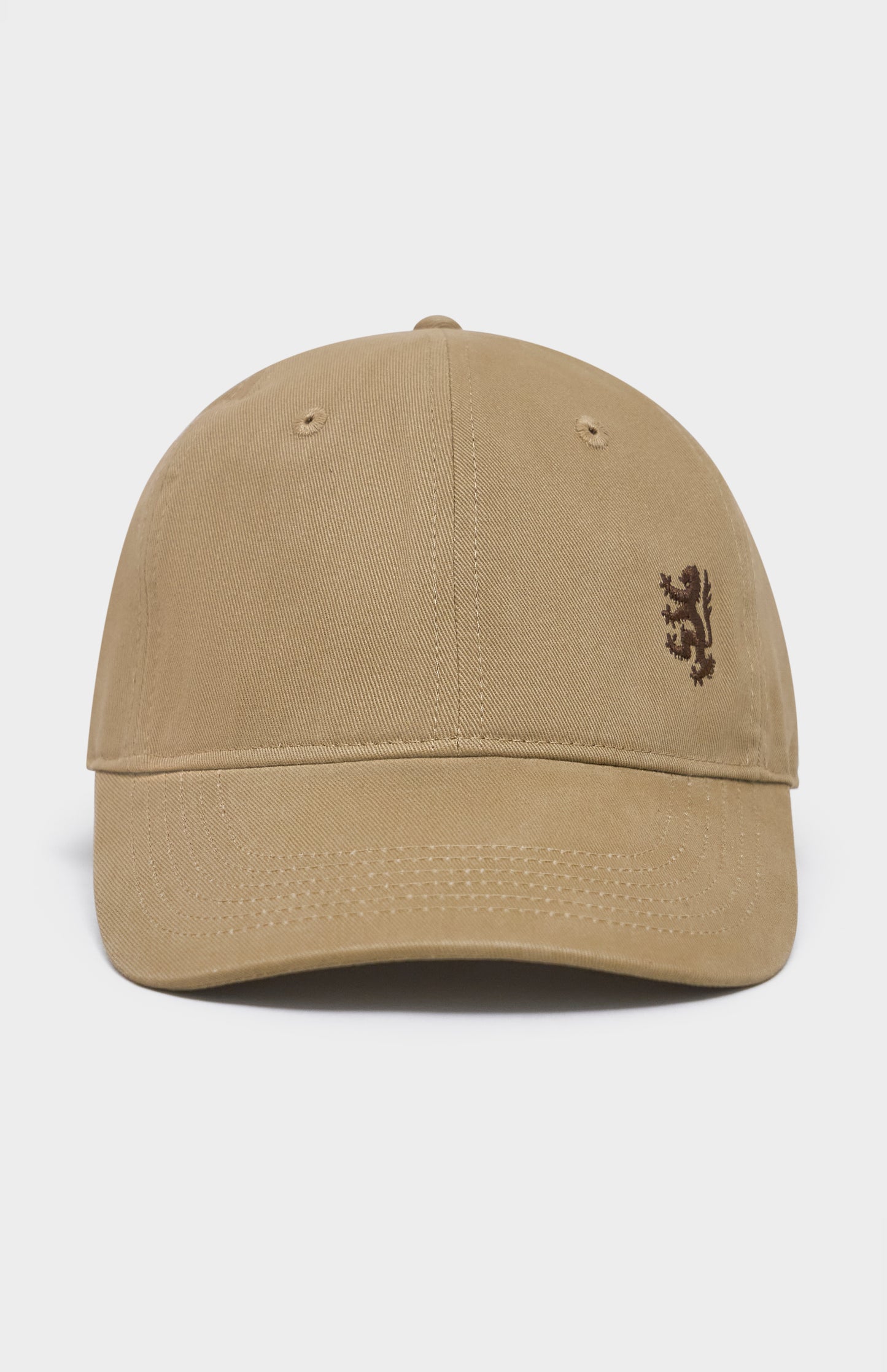 Stone coloured baseball cap with Pringle Logo embroidered on the right hand side