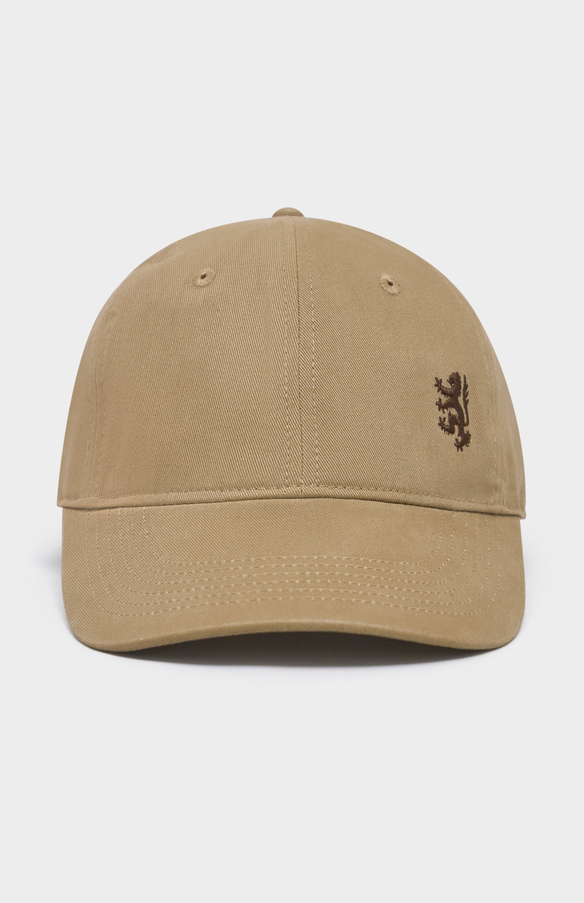 Stone coloured baseball cap with Pringle Logo embroidered on the right hand side