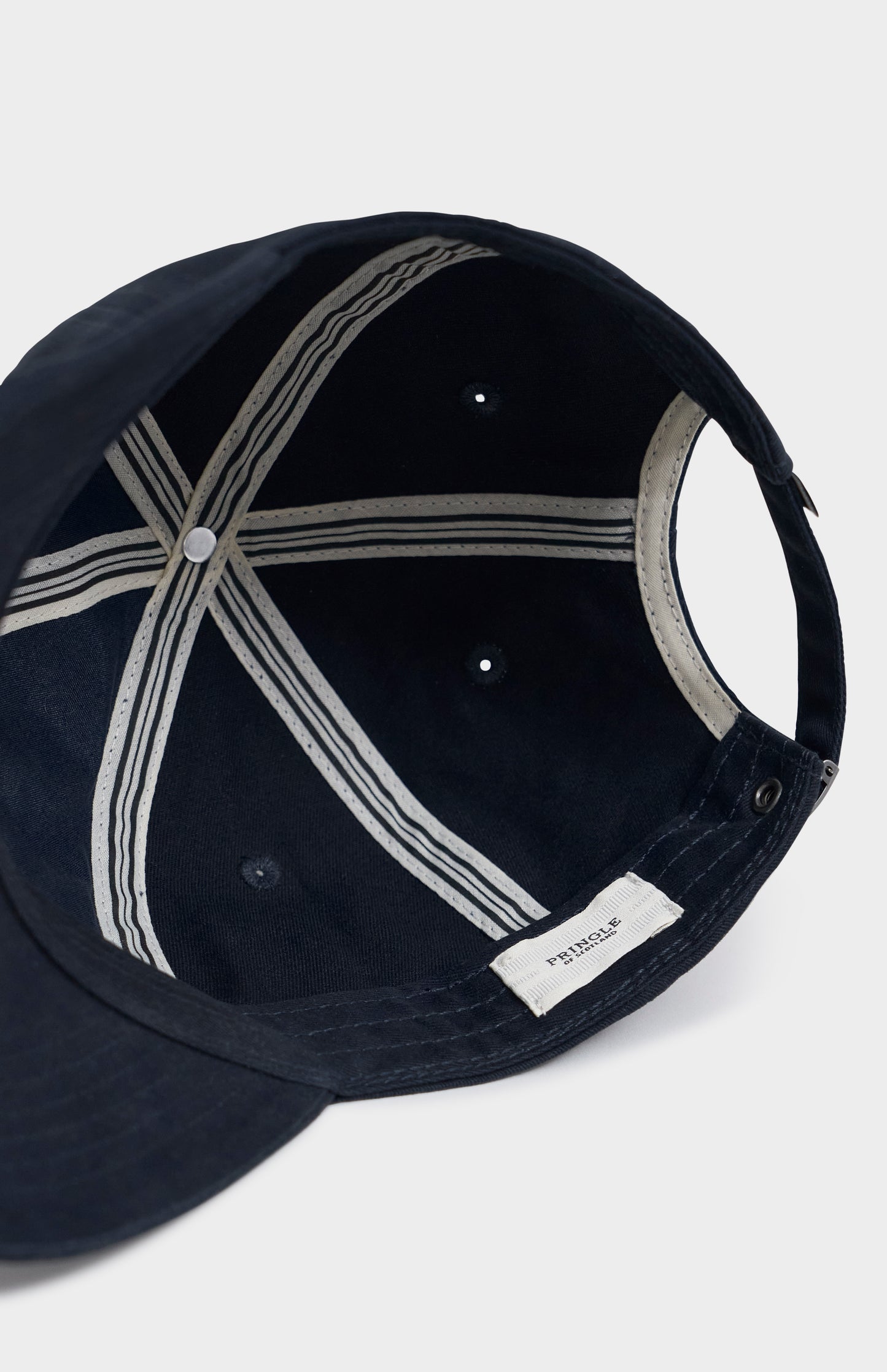 Navy baseball cap underside