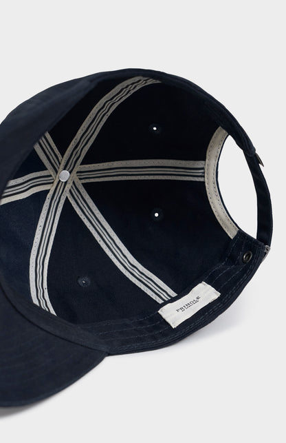 Navy baseball cap underside