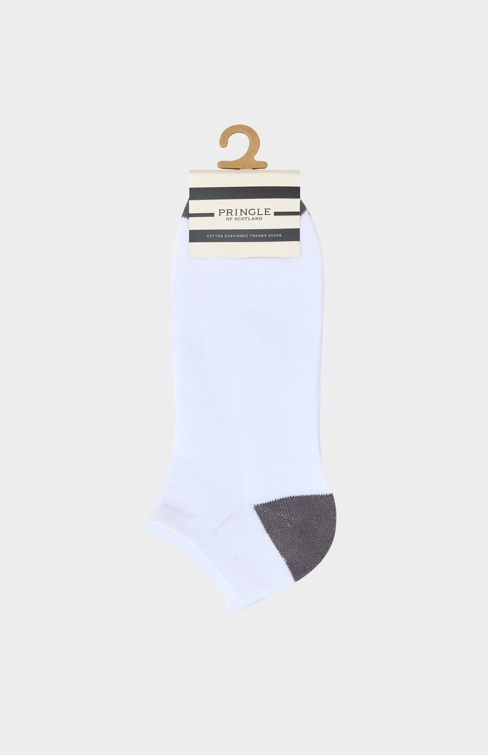 White socks on light grey background