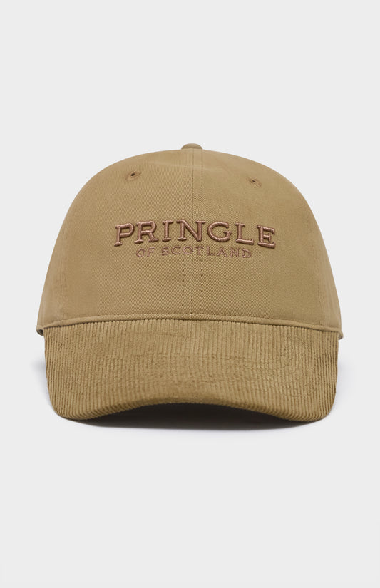 Camel baseball cap with PRINGLE OF SCOTLAND embroidered on the front