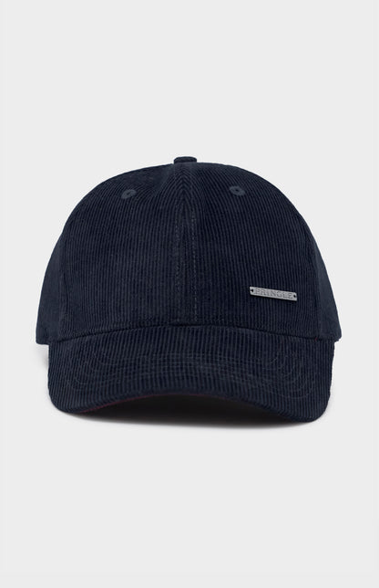 Navy corduroy cap with metal badging 