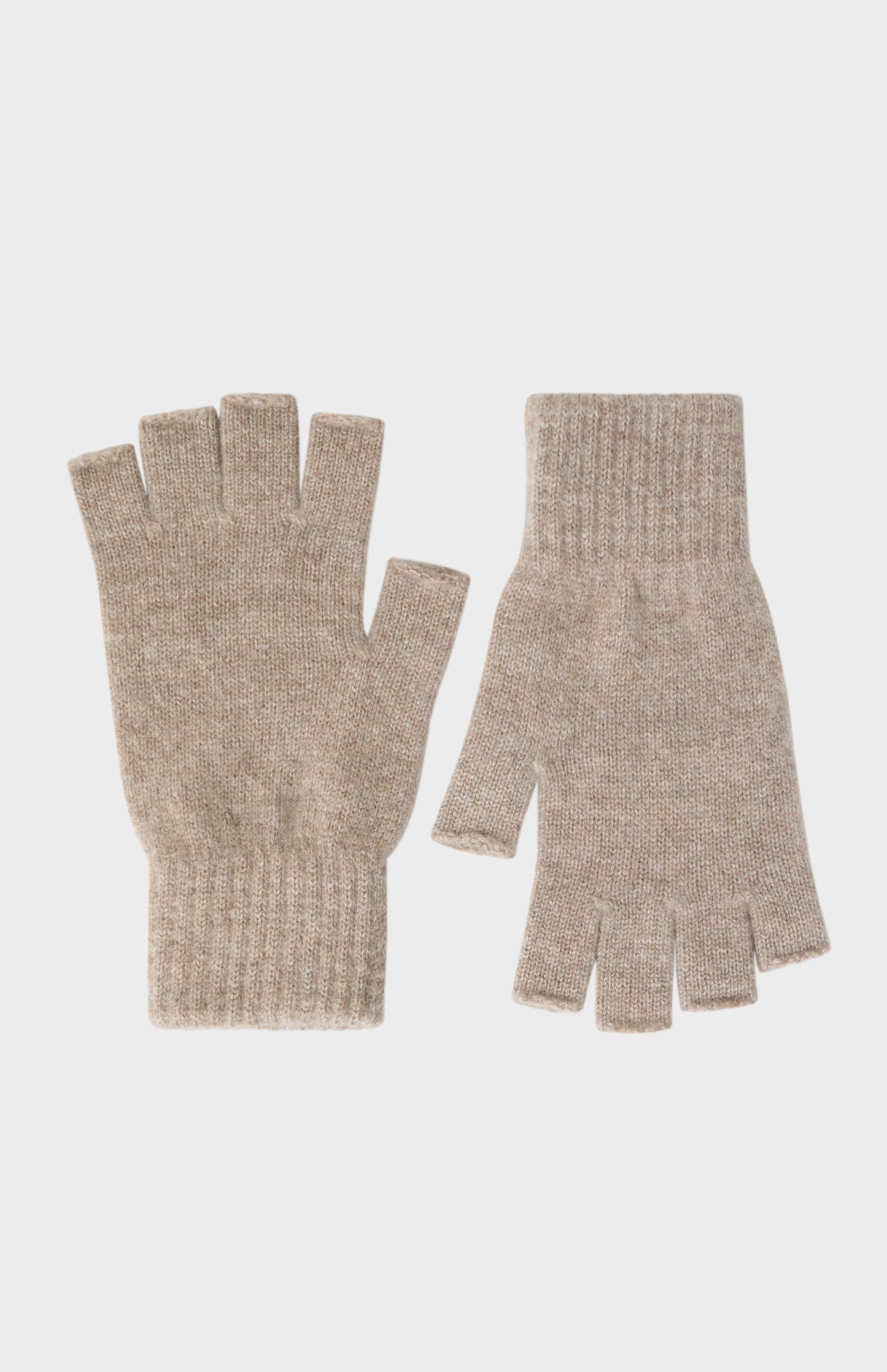 Pringle of Scotland Fingerless Cashmere Gloves In Mushroom