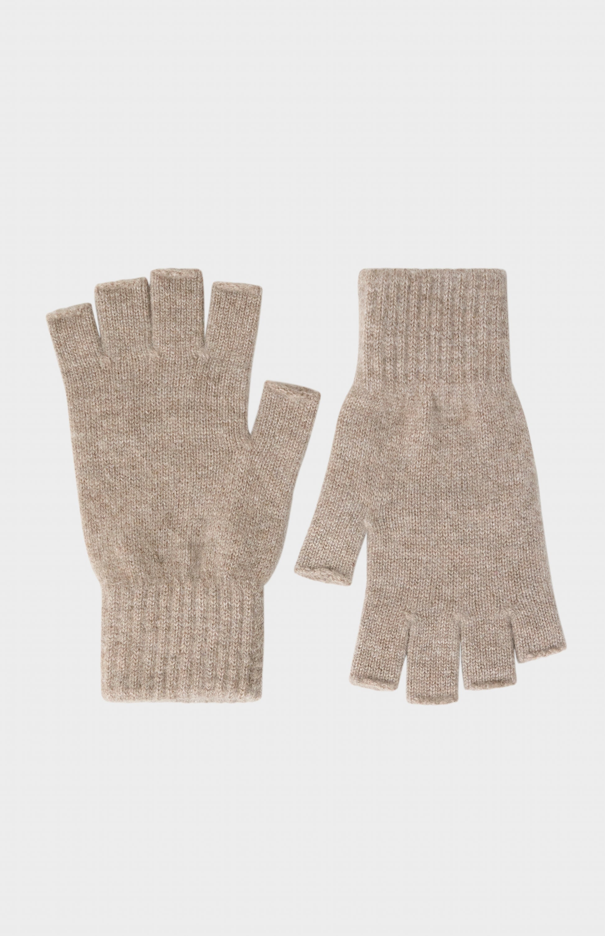 Pringle of Scotland Fingerless Cashmere Gloves In Mushroom