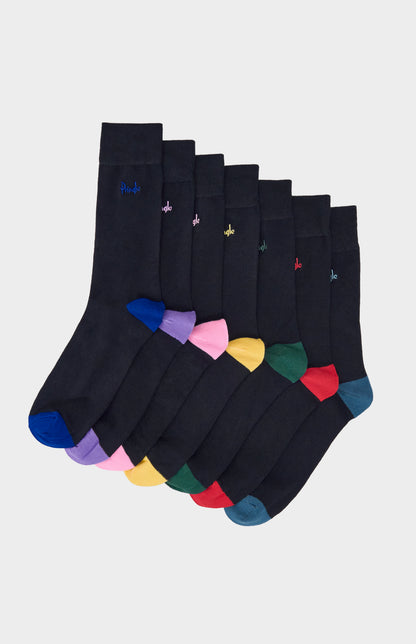 Set of black socks with colourful accents and Pringle branding