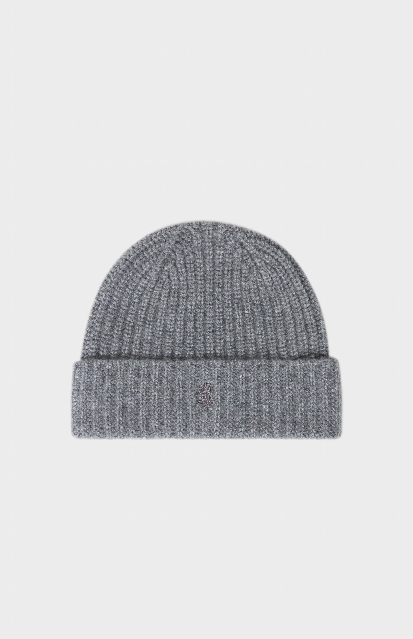 Pringle of Scotland Ribbed Chunky Cashmere Beanie In Grey