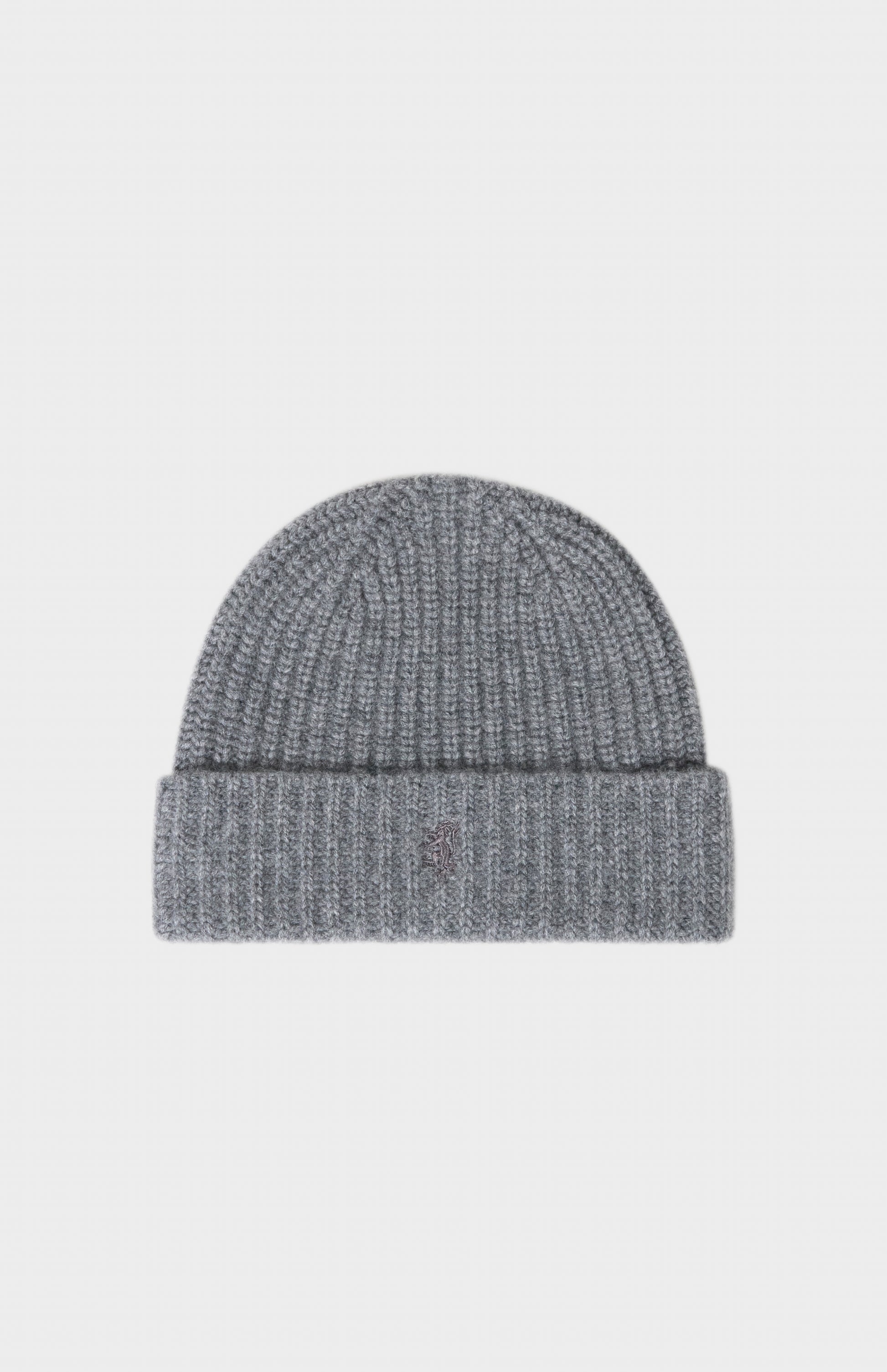 Pringle of Scotland Ribbed Chunky Cashmere Beanie In Grey