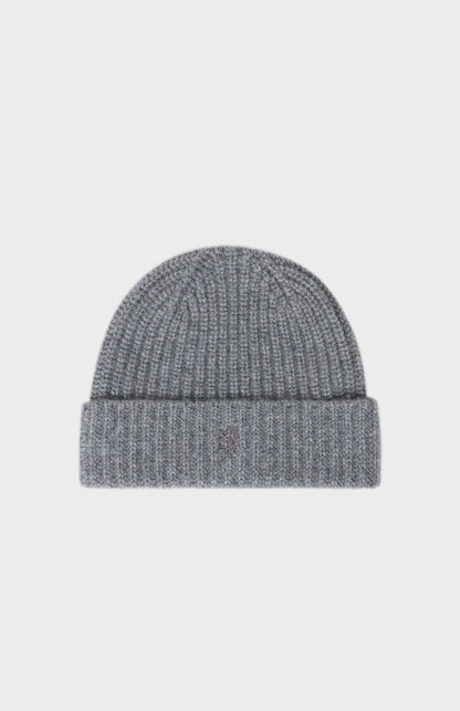 Pringle of Scotland Ribbed Chunky Cashmere Beanie In Grey