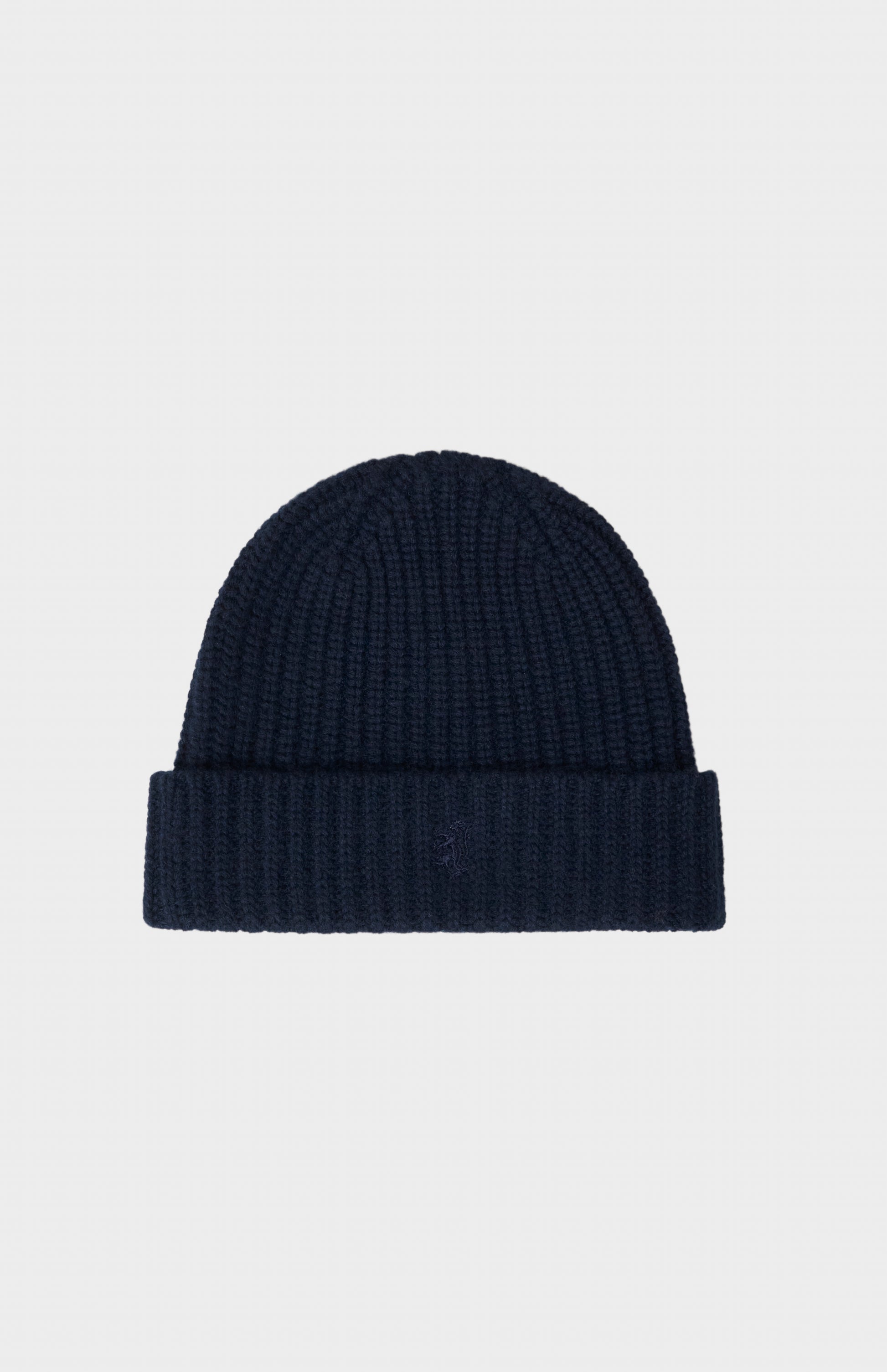 Pringle of Scotland Ribbed Chunky Cashmere Beanie In Navy