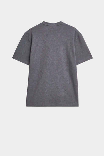 Dark gray t-shirt on a light gray background