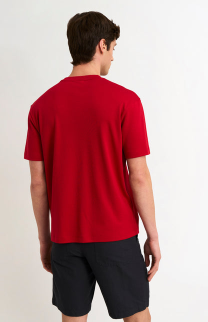 Men's Heavyweight Long Staple Cotton T-shirt In Red