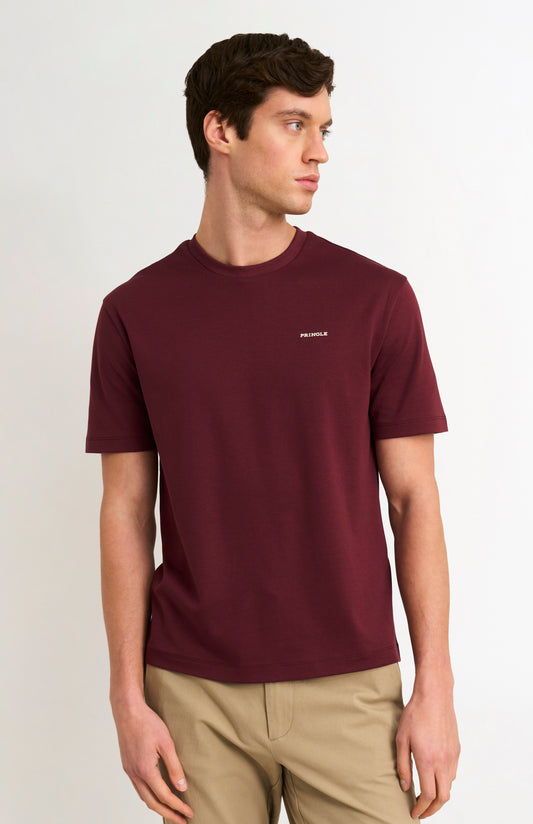 Men's Heavweight Long Staple Cotton T-shirt In Burgundy