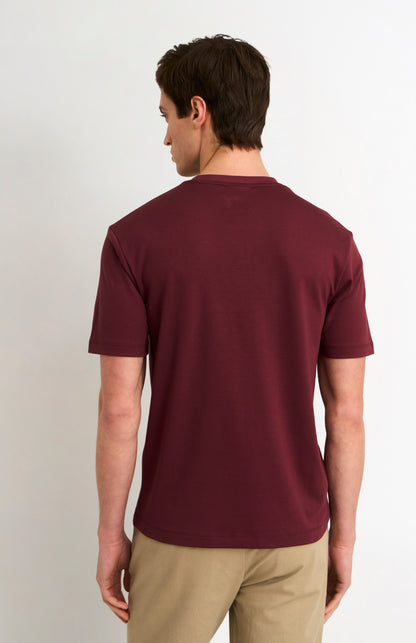 Men's Heavweight Long Staple Cotton T-shirt In Burgundy