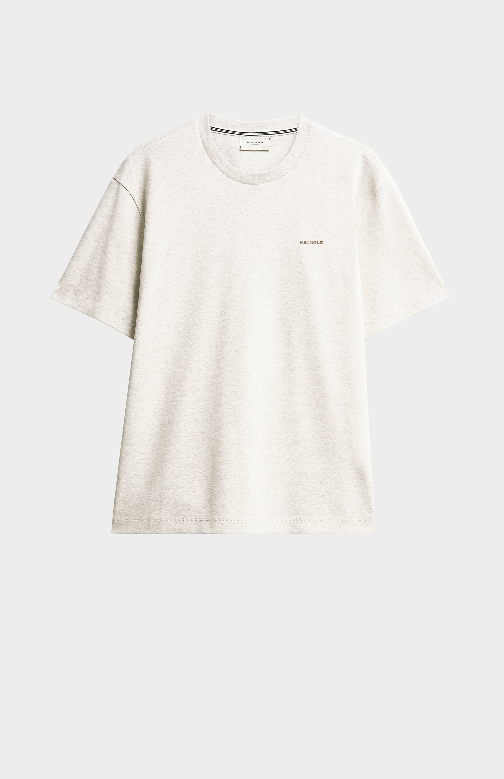 White t-shirt on a light gray background